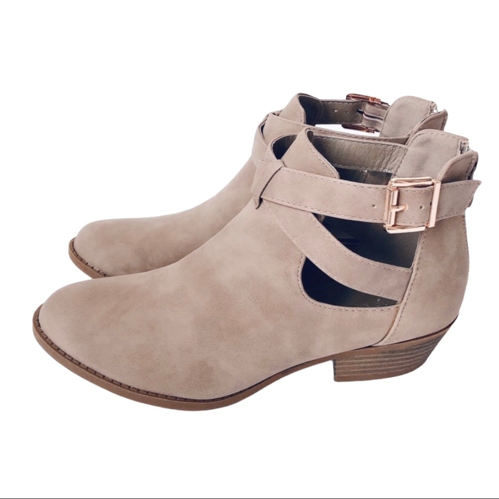 Ankle Buckle Wrap Block Heel Bootie